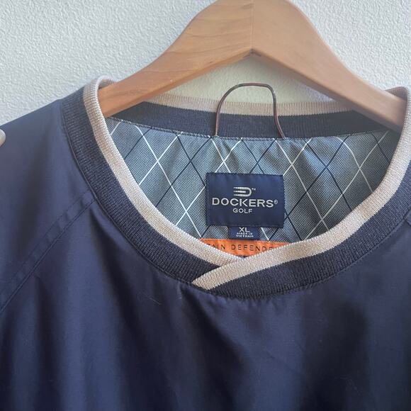 Dockers Mens Golf Windbreaker Pullover Navy Blue Long Sleeve Shirt Size X-Large - Picture 5 of 8